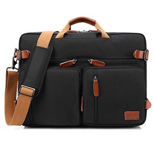 CoolBELL Convertible Backpack Messenger Bag Shoulder Bag Laptop Case Handbag Business Briefcase Multi-Functional Travel Rucksack Fits 17.3 Inch Laptop for Men/Women (Black)