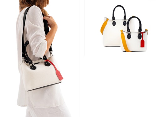 Lefrac Handbag—EMMA Red Multi Color Mini Hand Bag